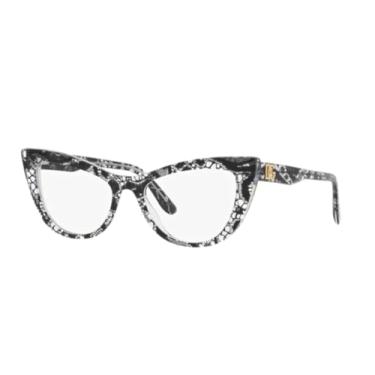 Imagem de Dolce & Gabbana Armação de óculos DG3354-3152 PRETA com LENTE DEMO 54 mm, Renda preta, 54/18/145
