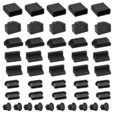 Imagem de Tampa de porta USB de silicone tampas de proteção de porta USB plugue de poeira para USB C, fone de ouvido de 3,5 mm, USB A, HDMI, porta Ethernet RJ45 total 45 peças 6 tipos
