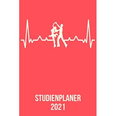 Imagem de Studienplaner 2021: DIN A5 Kalender von 01/2021-12/2021 1 Tag = 1 Seite mit großem Tageskalender und großartiger Übersicht. Monatsübersicht, ... / Tanzen Tänzer heartbeat herzschlag