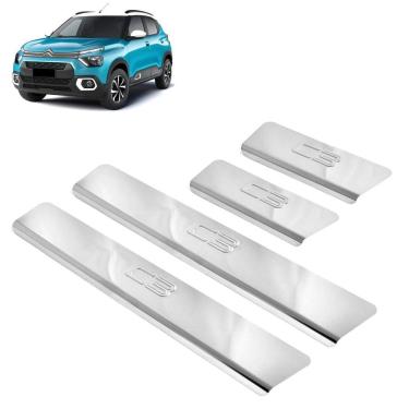 Imagem de Soleira Aço Inox 4 Portas  Brasikar Citroen C3 22-23