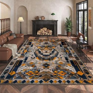 Imagem de Tapetes com estampa animal Sala de estar Decoração de estilo nacional Casa Sofá Mesa Tapete de área para quarto Tapete de chão, DW009, Flanela, 8,60x90cm capacho de porta