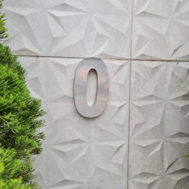 Imagem de Número residencial em aço inox 15cm Acabamento Brilhante Casa Portão 3