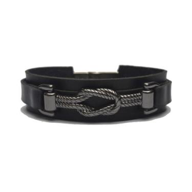 Imagem de Pulseira de Couro Nó - Vorax Acessórios, PP - 16cm a 16,5cm