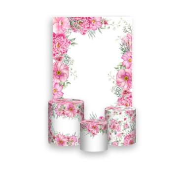 Imagem de Painel De Festa Vertical 1,50 x 2,20 + Trio De Capas Cilindro - Floral