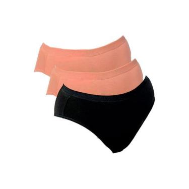 Imagem de Kit com 3 Calcinhas Alta Lithos Demillus 26014/56014, Preto, XG