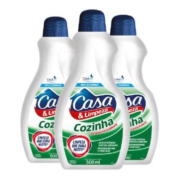 Imagem de KIt 3 Desengordurante Limpeza de Cozinha Casa&Limpeza 500ml - Casa Km
