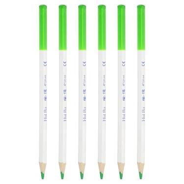 Imagem de PATIKIL Conjunto de lápis de cor verde fluorescente, 6 lápis de cor a óleo, lápis de desenho de madeira para artistas, pintura, esboço