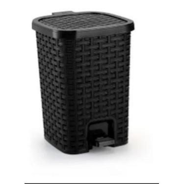 Imagem de Lixeira Cesto Rattan C/ Pedal 7 Lts Plástico Multiuso Click - Arqplast