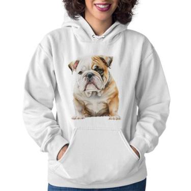 Imagem de Moletom Feminino Bulldog-Inglês - Foca na Moda, Branco, G