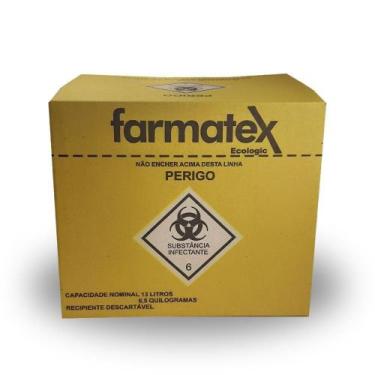 Imagem de Coletor Material Perfurante Cortante 13 Litros Farmatex