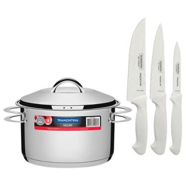 Imagem de KIT - Faqueiro Premium 3 Peças + 1 Panela Inox Solar 6,1 Lts Solar PIT