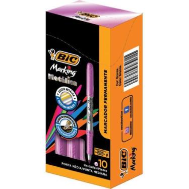 Imagem de Pincel Marcador Permanente BIC Marking Metálico 1.1MM Rosa