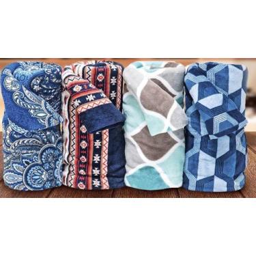 Imagem de kit 10 Cobertor Manta Fleece Casal Lisa Super Macia 1,80 X 2,00 Anti A