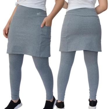 Imagem de Saia Calça com Bolso Alta Compressão UV50+ Poliamida Roupa Fitness Eva