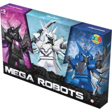 Imagem de Brinquedo de Montar Boneco Mega Robots - KIT com 3 Unidades - GGB PLAS