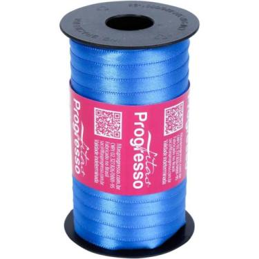 Imagem de Fita de Cetim 7MM Azul Royal 214 - Carretel de 100M - Fitas Progresso
