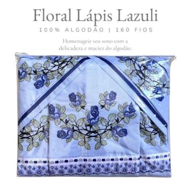 Imagem de Jogo de Lençol 4 Pçs CASAL  Lapis Lazuli Linha Premium 160 Fios - Arte