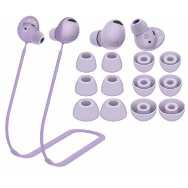 Imagem de Kit de pontas de orelha de alça para Galaxy Buds 2 Pro SM-R510, cordão de silicone macio antiperda de cordão de pescoço para substituição de orelhas de gel acessórios de pele compatíveis com Samsung