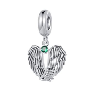 Imagem de MiiFort Wings of Angels Love Protection Zircônia Cúbica Berloque Pingente Pingente Compatível com Pulseiras Pandora Charms, One Size, Cobre, Sem Pedra Preciosa