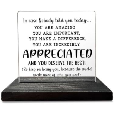 Imagem de akeke Placas de Mesa de Escritório Motivacionais, Placas de Mesa Engraçadas para Mulheres de Escritório, Decoração de Cubículo Inspiradora, Presente de Agradecimento Fofo e Inspira (, Preto)