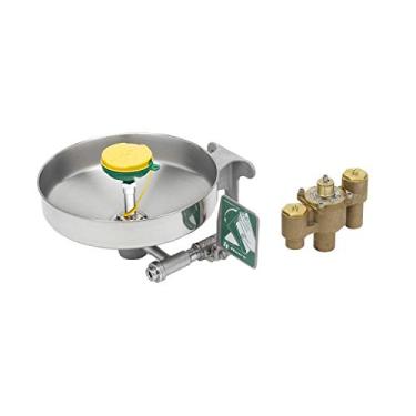 Imagem de T&S Brass Lava-olhos EW-7360B-TMV, montagem na parede com válvula de mistura termostática