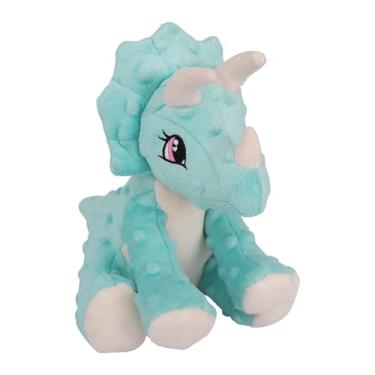 Imagem de Snugarooz Brinquedo de pelúcia Talia The Triceratops para cães com remendo de reparo - Brinquedo de mastigar macio e durável - perfeito para cães pequenos e filhotes - ideal para brincar