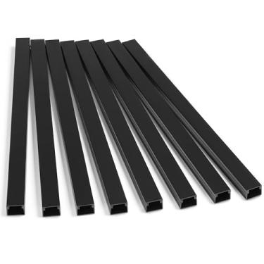 Imagem de Kit hider de um cabo, capas de cabo de 320 cm para fios na parede, mini escondedor de fios para TV montada na parede, pista de cabos preta, gerenciamento de cabos de cobertura de cabo pintável para