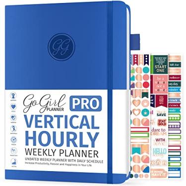 Imagem de GoGirl Agenda Planner PRO - Agenda sem data com horários horários, organizador mensal, semanal e diário, agenda de compromissos para gerenciamento de tempo, capa dura de 17,78 cm x 25,4 cm, dura 1 ano