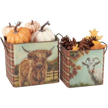 Imagem de Primitives by Kathy Conjunto de caixa decorativa - Fall Farm Friends