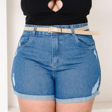 Imagem de Short Jeans Plus Size Com Estilo Tradicinal Verão Destroyer Rasgado 10