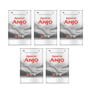 Imagem de Kit 5 Unidaes - Aguarrás Desengraxante e Desengordurante Anjo 5l