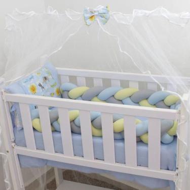 Imagem de Kit Mini Berço Safari Azul 7 Peças - Giz de Cor