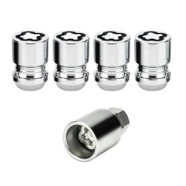 Imagem de 24154 Fechaduras de roda de assento em cone cromado M12 x 1,25-4 fechaduras com 1 chave