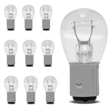 Imagem de Kit 10 Lâmpadas Halógenas BA15S P21W 1 Polo Trava Reta 12V 21W  - Shoc