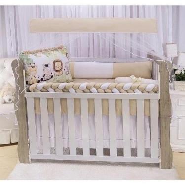 Imagem de Kit De Berço Americano e Nacional Sublimado com Trança e Mosquiteiro M