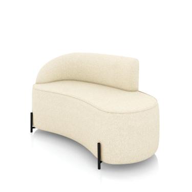 Imagem de Sofá 2 Lugares Orgânico 140cm Pé Ferro Preto Morgan Linho D03 - D`Rossi