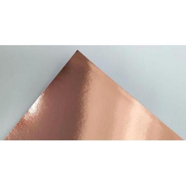 Imagem de Papel Laminada 30x30cm 250 gramas Rose Gold Lamicote - 5 Folhas - Meta