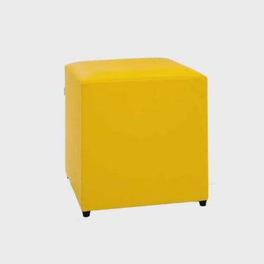 Imagem de Puff Studio 40x40x40 Cm Courino sem Rodizios Amarelo