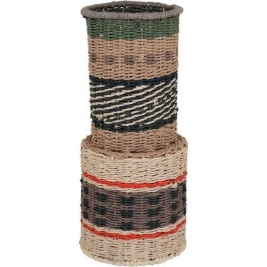 Imagem de Vaso Decorativo Enfeite Casa Fibra 55x20x20cm Verde