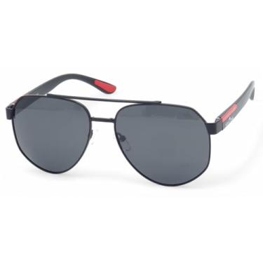 Imagem de Óculos de Sol Aviador Esportivo Polarizado King One, Metal Stainless Stell Proteção UV400 Masculino (PRETO)