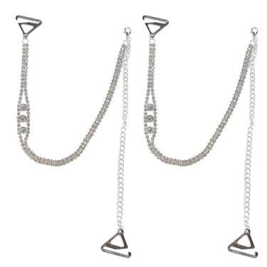 Imagem de Sutiã removível com strass, 2 peças, alças de ombro para mulheres, ajustável, charmosa, cristal, noiva, roupa íntima, corrente, acessórios para vestidos, lingerie antiderrapante, para festa, formatura