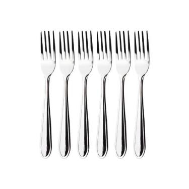 Imagem de Jogo Garfo de Mesa Inox 6 Peças Talheres Churrasco Buffet Restaurante 