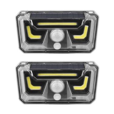 Imagem de Luminaria Solar Arandela Parede Kit 2 Uni Iluminaçao Led Parede Luz Externa Bionic Sensor Movimento Presença Rua Varanda Jardim Quintal