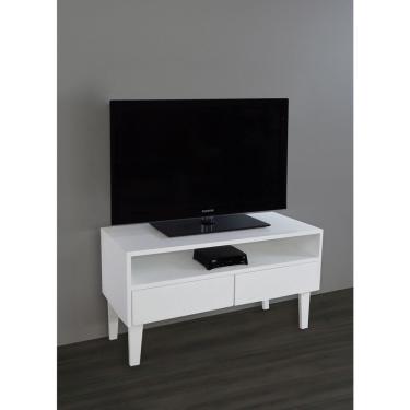 Imagem de Rack Para Tv Bancada Com Nicho E Gaveta Branco Laca