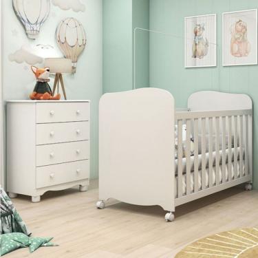 Imagem de Quarto De Bebê Completo 1 Berço Uli 1 Cômoda Junior Branco
