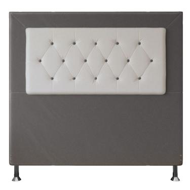 Imagem de Cabeceira Estofada Cama Box Casal 140cm Havana Suede Cinza