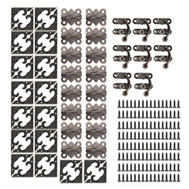 Imagem de Caixa Hardware Ferro de Fivela retrô de Dobradiças Protetores de Canto Kit Decorativo para Caixa de Madeira DIY, Caixas de Jóias Caixas de Vinho Decoração de Casa