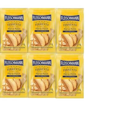 Imagem de Kit 6 Fermento Biológico Pão e Pizza Seco Fleischmann 10g