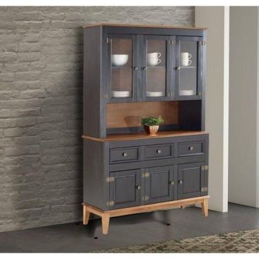 Imagem de Arca Oratório Cristaleira Madeira 6 Portas 3 Gavetas Preto