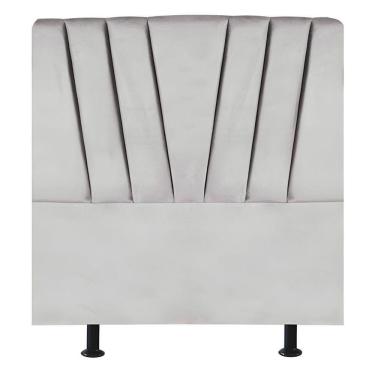 Imagem de Cabeceira Casal Box De Cama Estofada 140 Cm Antonella Suede cinza Claro